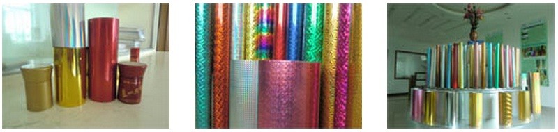 Hot stamping foil Gold or Silver or other color and Holographic foil for paper or varnished surface stamping 640mmx120M